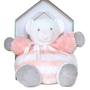 NIB Kaloo Medium Plush Chubby Bear Peach & Cream  For Baby 0+ w/Gift Box (25 cm)